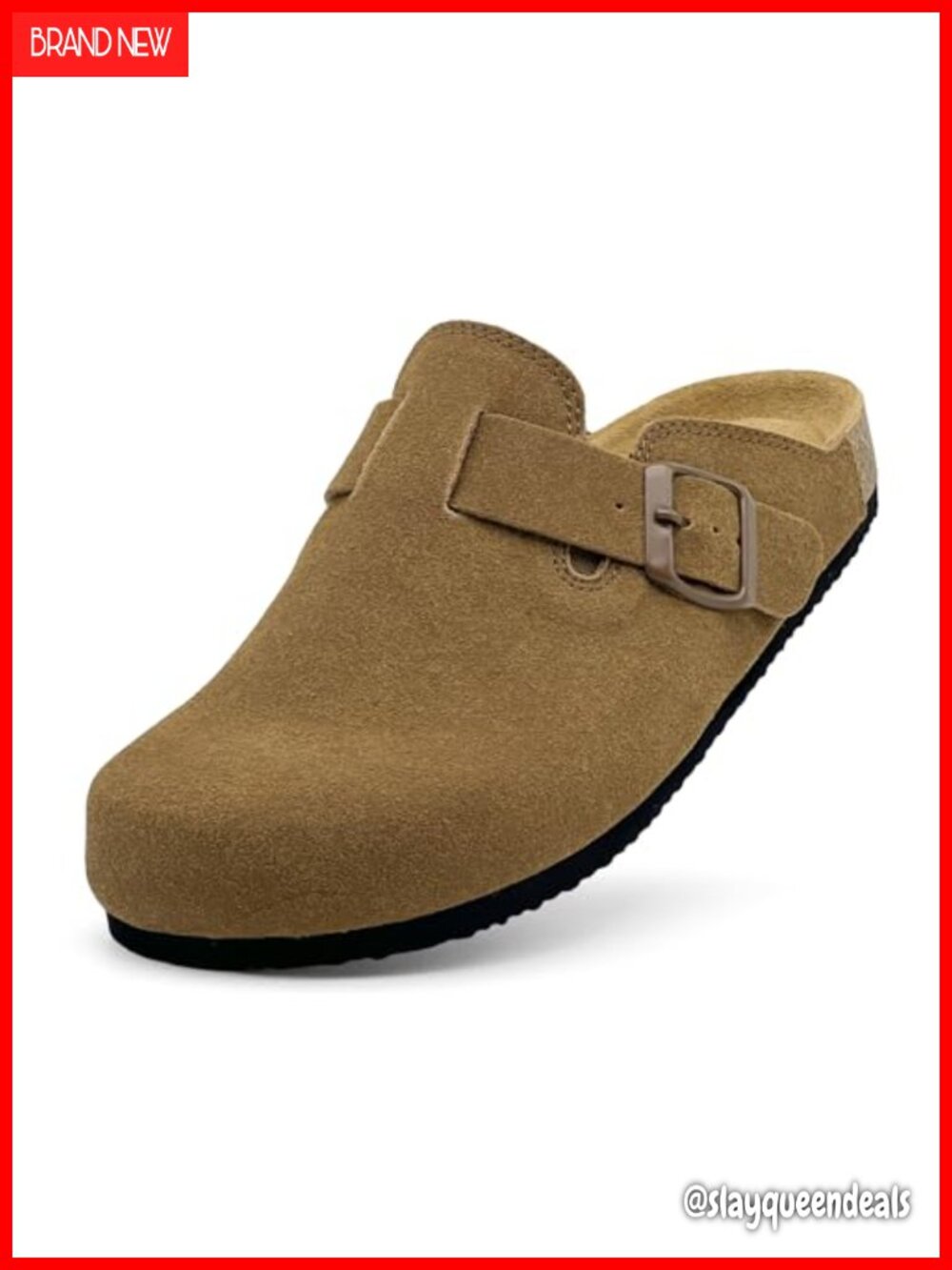 Kids Suede Clogs Sandals Cork Footbed Toddler Slip-On Slippers